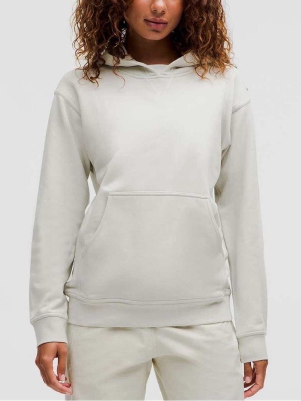 Lululemon All Yours Hoodie French Terry Vapor Size 4 Cream Pullover Sweatshirt